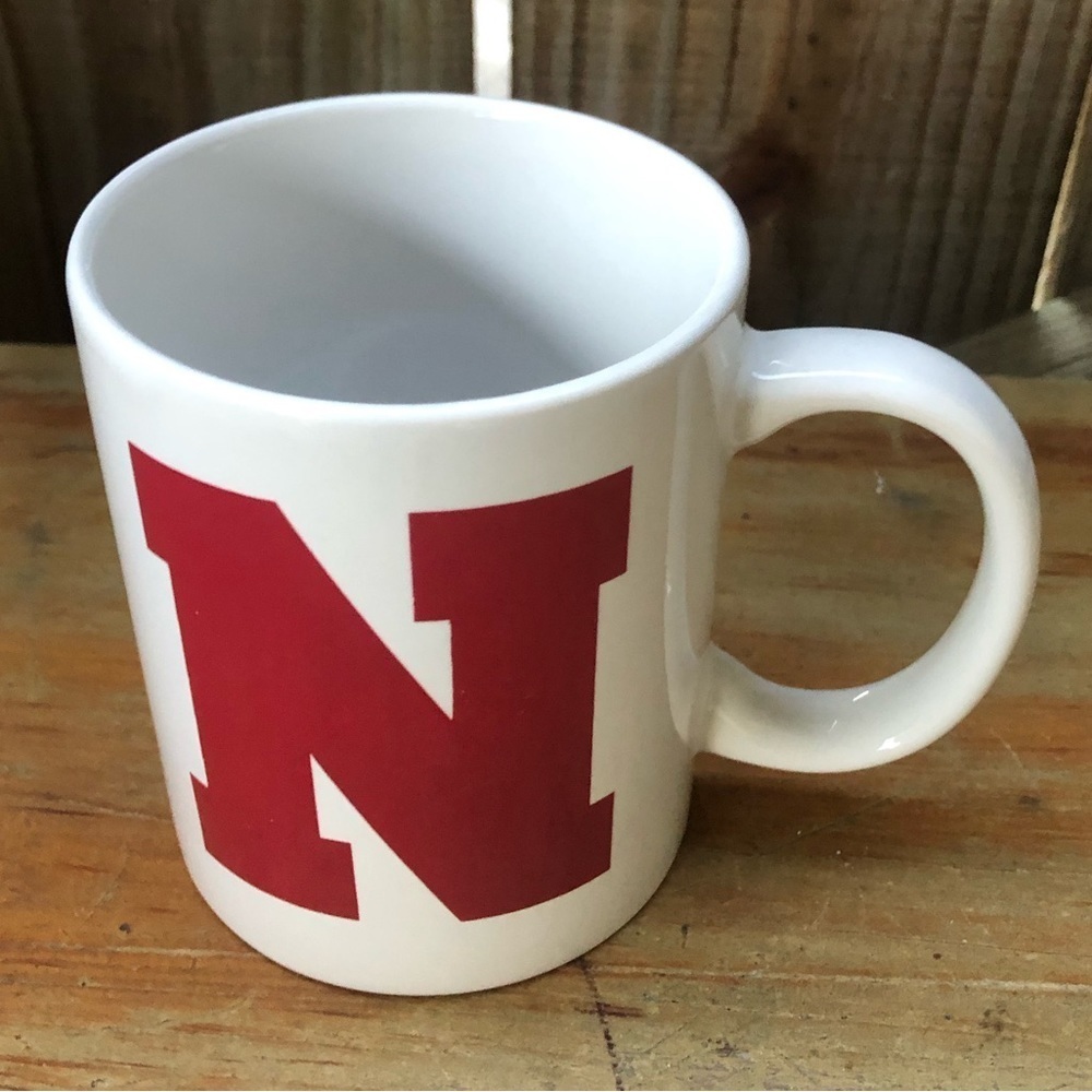 Nebraska Red & White Ceramic Coffee Mug Corn Huskers